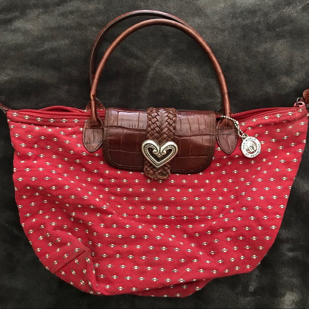Brighton one world red travel handbag